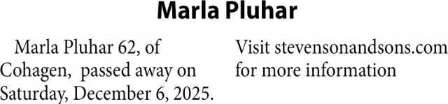 Marla Pluhar, Obituaries, Glendive, MT
