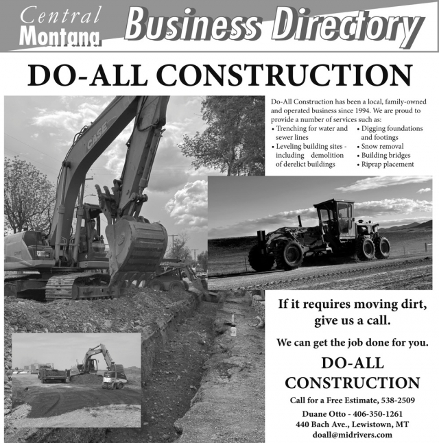 Dirt Movers - Excavating - Backhoe Service, Do-All Construction