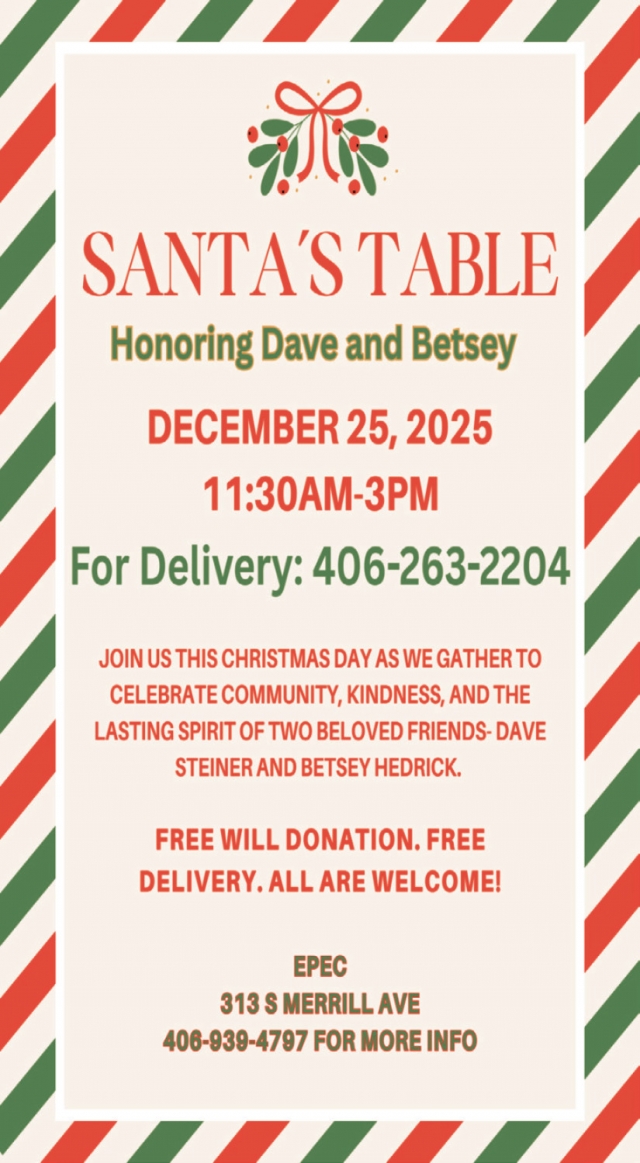 Join Us This Christmas Day, Santa's Table Honoring Dave and Betsey (December 25, 2025)