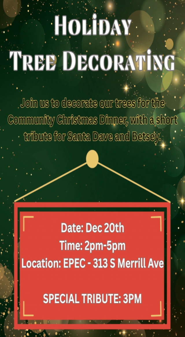 Holiday Tree Decorating , Holiday Tree Decorating (December 20, 2025)