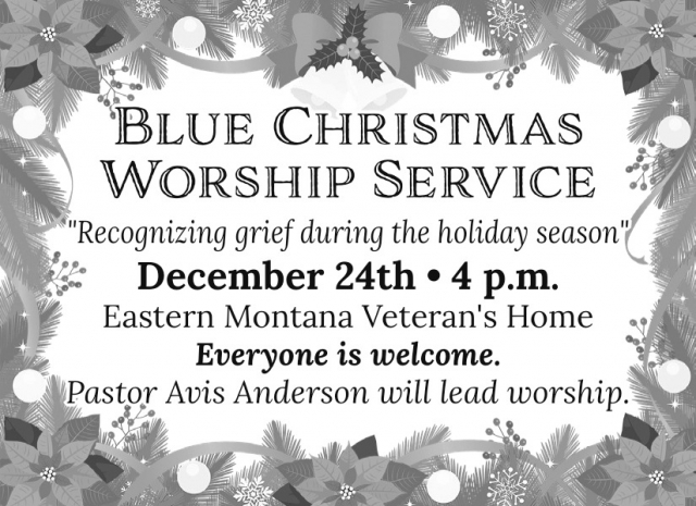 Blue Christmas Worship Service, Easter Montan Veteran's Home