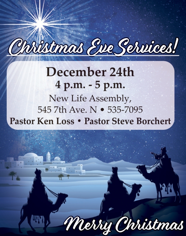 Christmas Eve Services!, New Life Assembly, Lewistown, MT