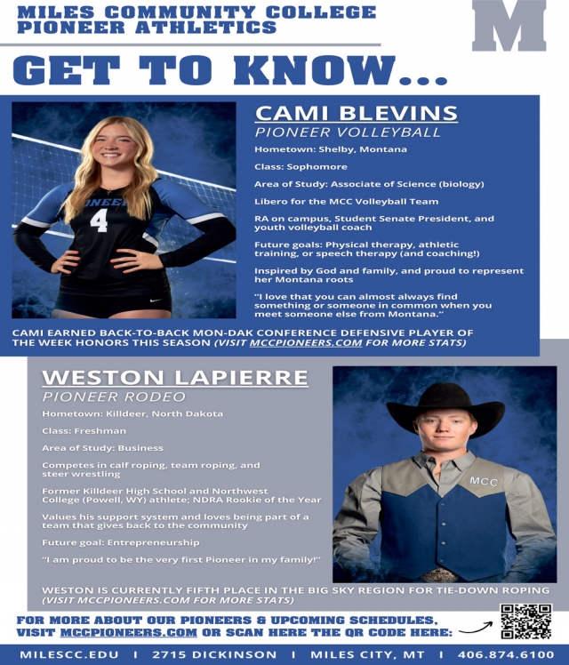 Miles Community College Pioneer Athletics, Miles Community College, Miles City, MT