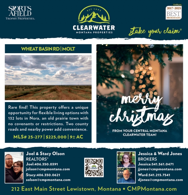 Wheat Basin Rd - Molt, Clearwater Montana Properties - Joel & Stacy Olson / Jessica & Ward Jones