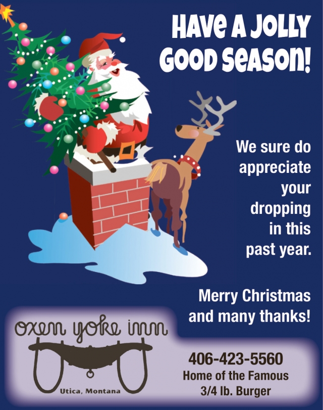 Have a Jolly Good Season!, Oxen Yoke Inn, Hobson, MT