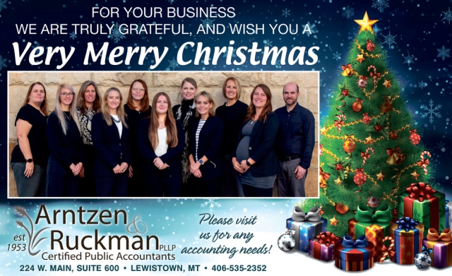Very Merry Christmas, Arntzen & Ruckman PLLP, Lewistown, MT