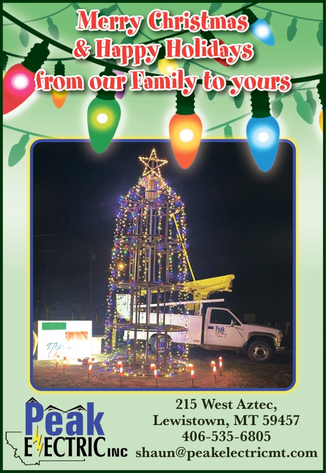 Merry Christmas!, Peak Electric Inc, Lewistown, MT