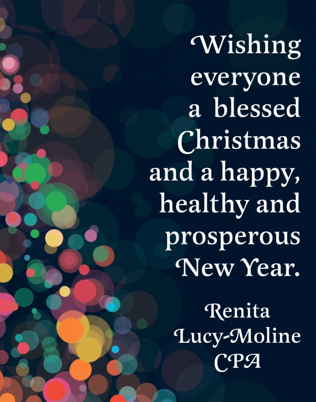 Blessed Christmas, Lucy-Moline Renita CPA, Lewistown, MT