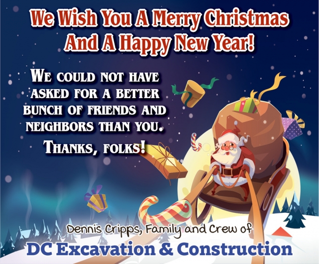 We Wish You a Merry Christmas and A Happy New Year!, DC Excavation & Construction, Lewistown, MT