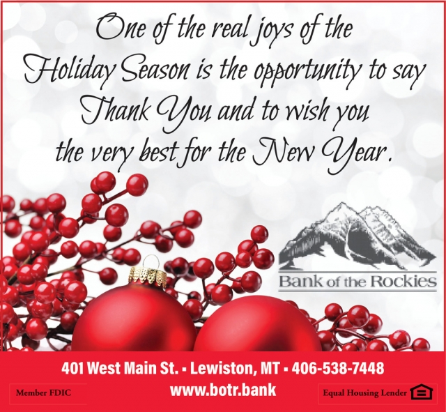 Banking Services, Bank of The Rockies, Lewistown, MT