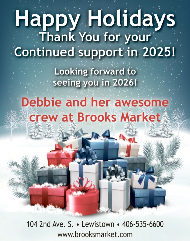 Happy Holidays, Brooks Market, Lewistown, MT