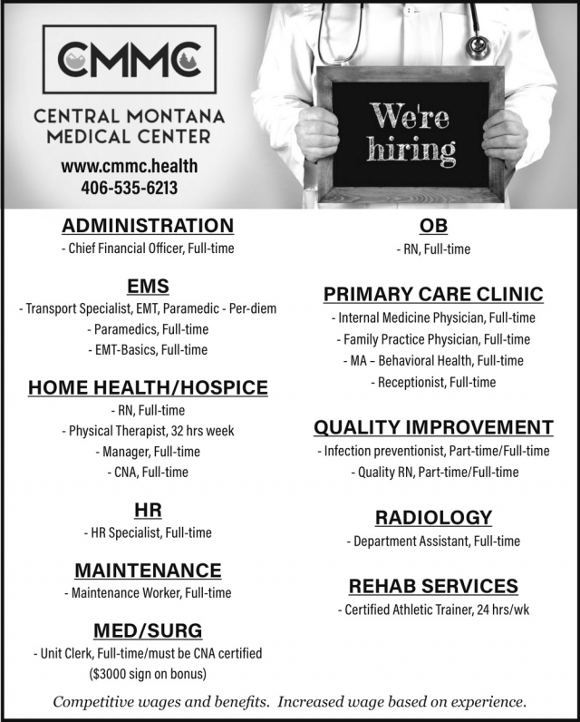 Chief Financial Officer, Central Montana Medical Center, Lewistown, MT