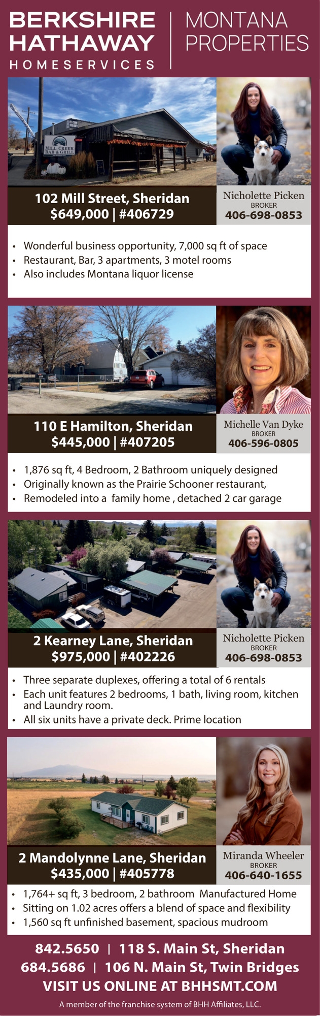Montana Properties, Michelle Van Dyke / Nicholette Picken / Miranda Wheeler - Berkshire Hathaway HomeServices Montana Properties