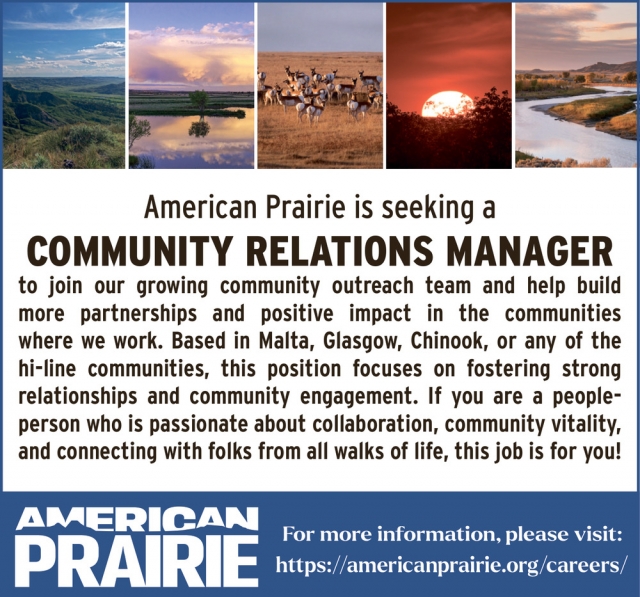 Community Relations Manager, American Prairie, Lewistown, MT
