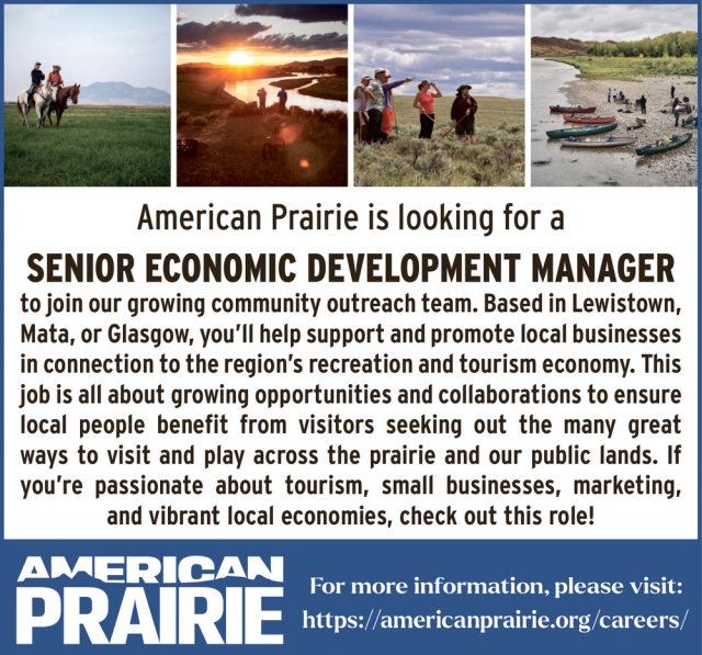 Senior Economic Development Manager, American Prairie, Lewistown, MT