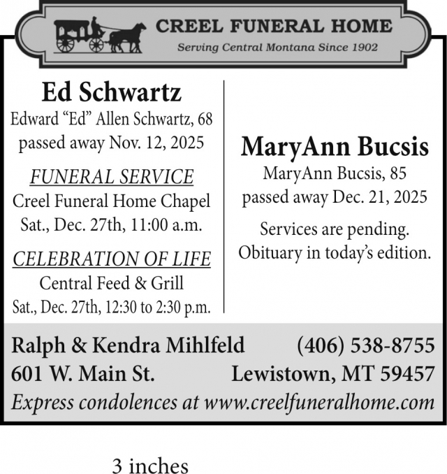 Funeral Home, Creel Funeral Home, Lewistown, MT