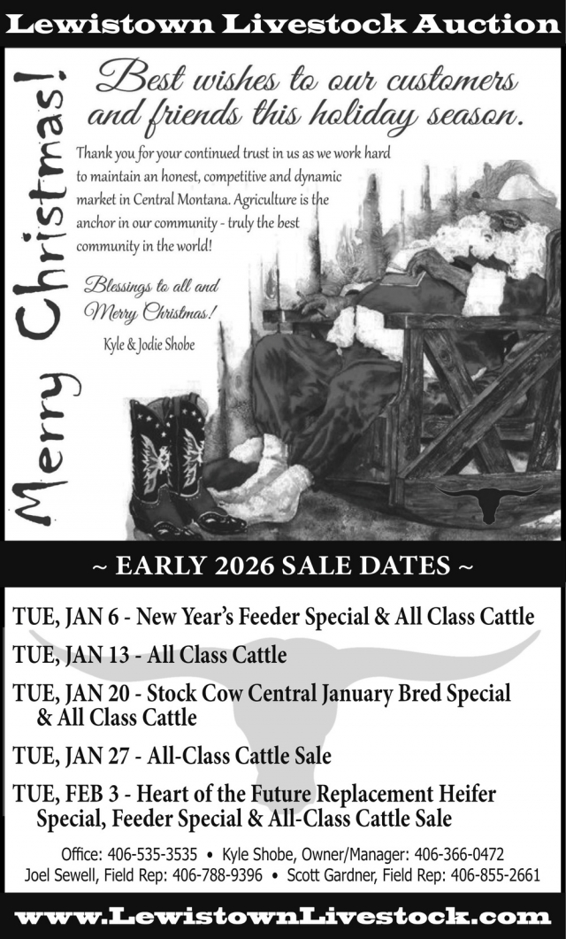Merry Christmas!, Lewistown Livestock Auction, Lewistown, MT