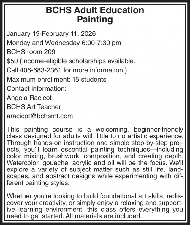 Education Painting, Beaverhead County High School, Dillon, MT