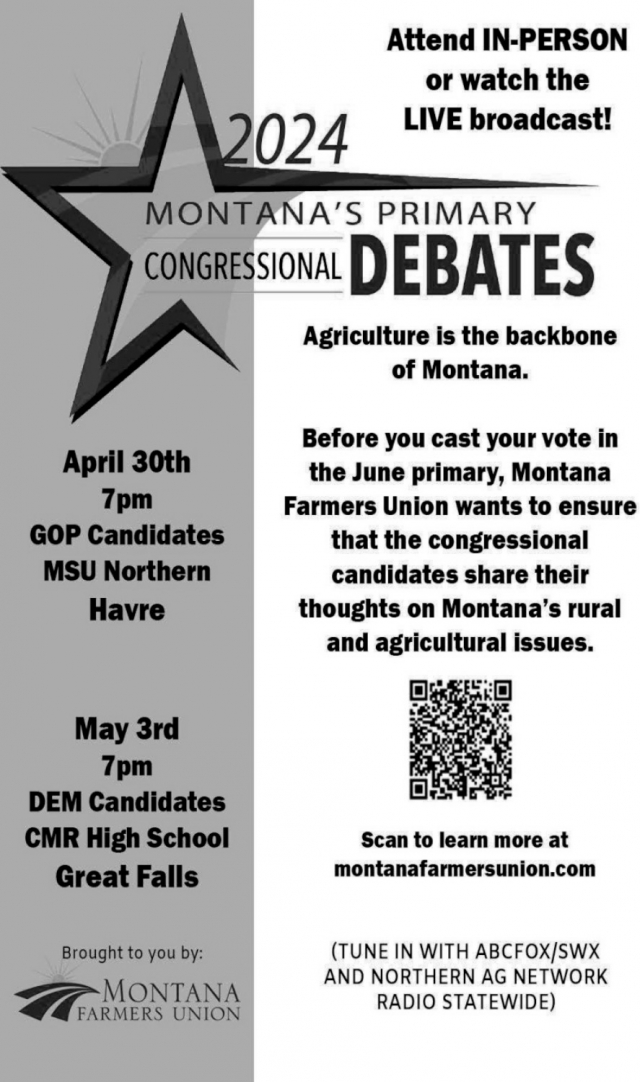 Agriculture Is the Backbone of Montana, Montana's Primary Congressional Debates 2024