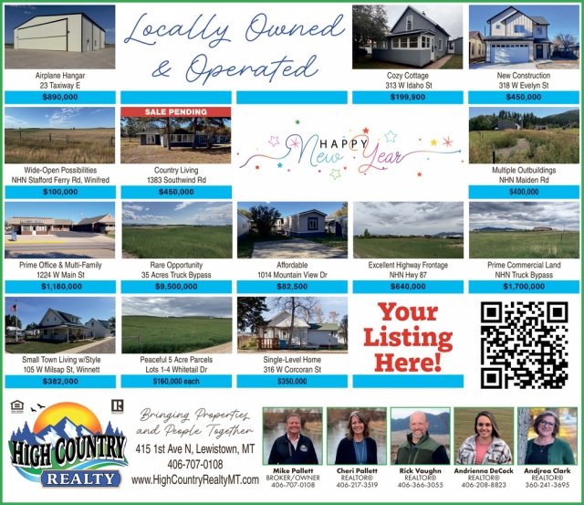 Your Listing Here!, High Country Realty, Lewistown, MT