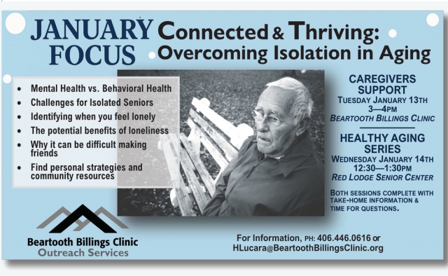 January Focus, Beartooth Billings Clinic, Red Lodge, MT