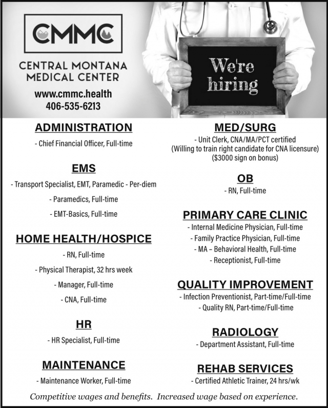 Chief Financial Officer, Central Montana Medical Center, Lewistown, MT
