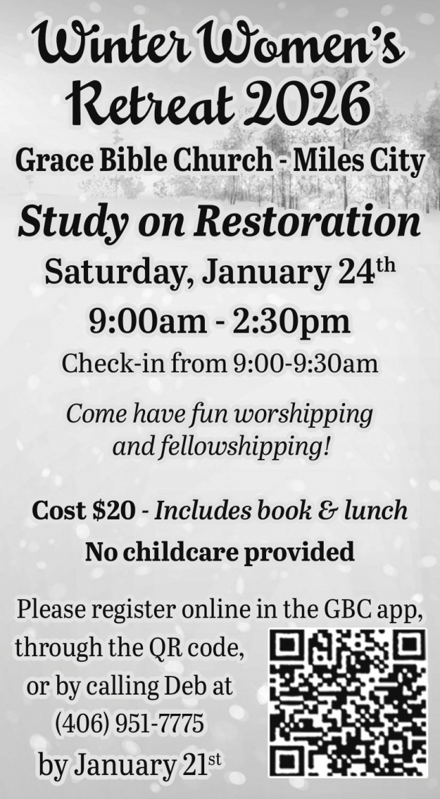 Winter Women's Retreat 2026, Grace Bible Church - Miles City