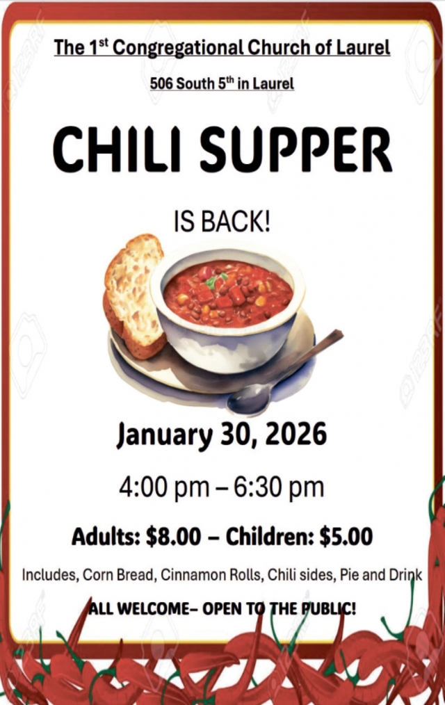 Chili Supper, First Congregational Church, Laurel, MT