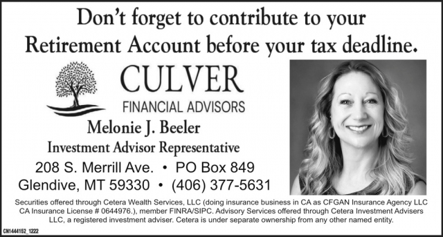 Financial Advisors, Culver Financial Advisors