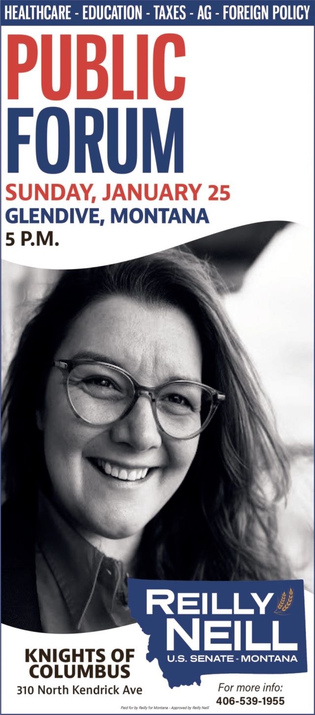 Public Forum, Reilly Neill For US Senate