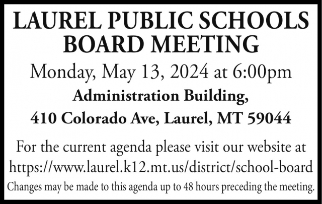 Board Meeting, Laurel Public Schools Board Meeting (May 13, 2024)