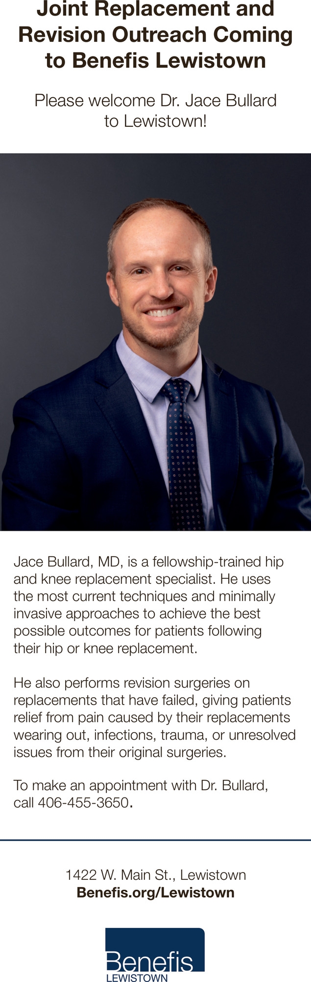 Joint Replacement and Revision Outreach Coming to Benefits Lewistown, Benefis Lewistown, Lewistown, MT