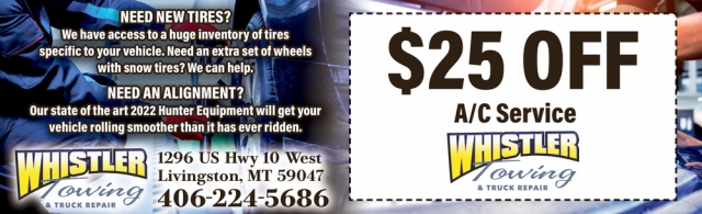 Need New Tires?, Whistler Towing LLC, Livingston, MT
