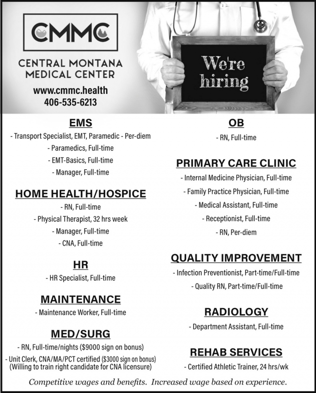 Transport Specialist, Central Montana Medical Center, Lewistown, MT