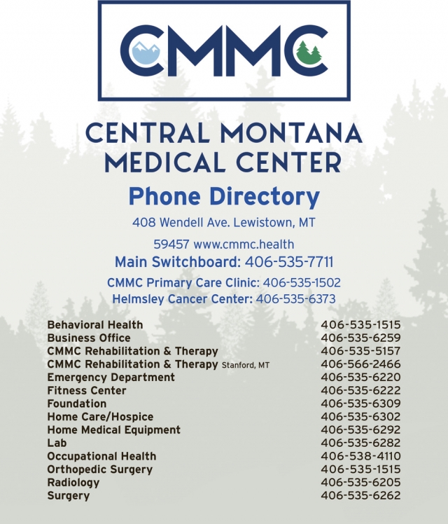 Phone Directory, Central Montana Medical Center, Lewistown, MT