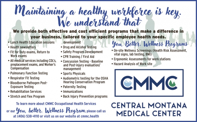 Maintaining a Healthy Workforce Is Key., Central Montana Medical Center, Lewistown, MT