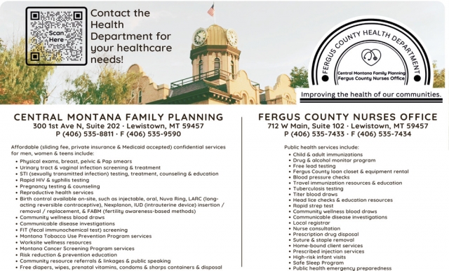 Improving the Health of Our Communities, Central Montana Family Planning, Lewistown, MT