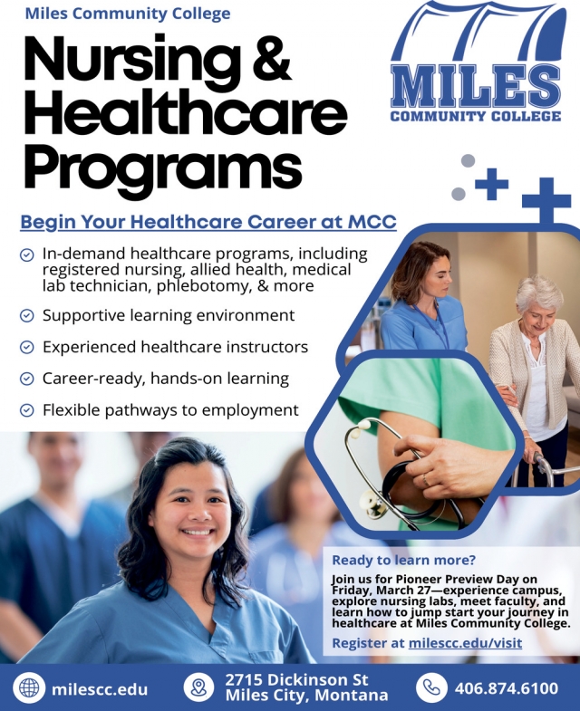 Nursing & Healthcare Programs, Miles Community College, Miles City, MT
