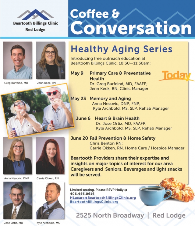 Healthy Aging Series, Beartooth Billings Clinic, Red Lodge, MT