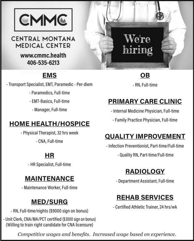 Transport Specialist, Central Montana Medical Center, Lewistown, MT