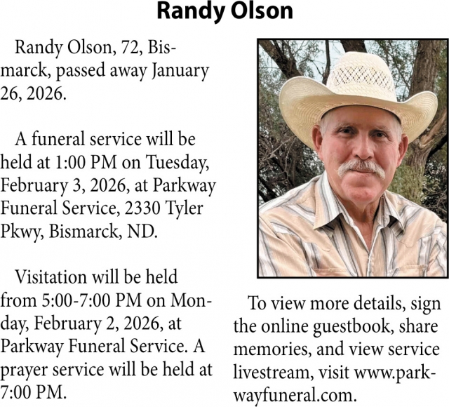 Randy Olson, Obituaries, Glendive, MT