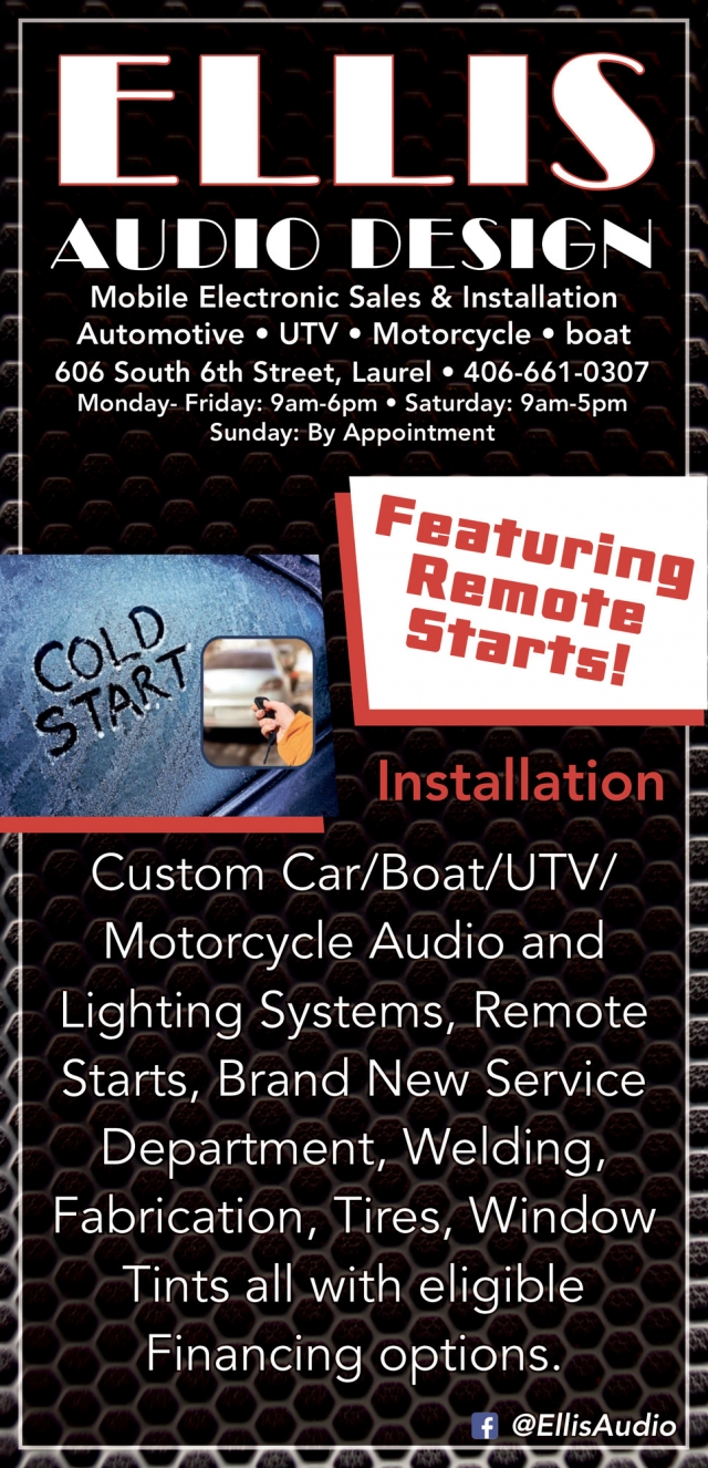 Mobile Electronic Sales & Installation, Ellis Audio Design, Laurel, MT