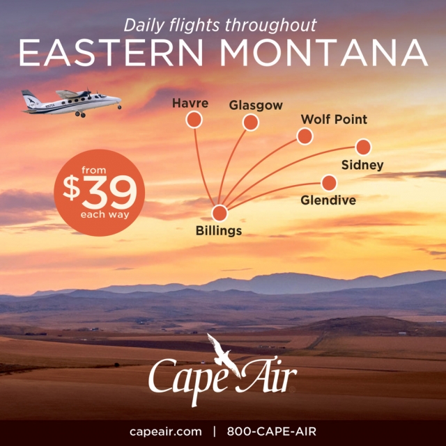 Daily Flights Throughout Eastern Montana, Cape Air, Hyannis, MA