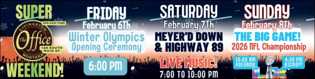 Winter Olympics Opening Ceremony, The Office Lounge & Liquor Store, Livingston, MT