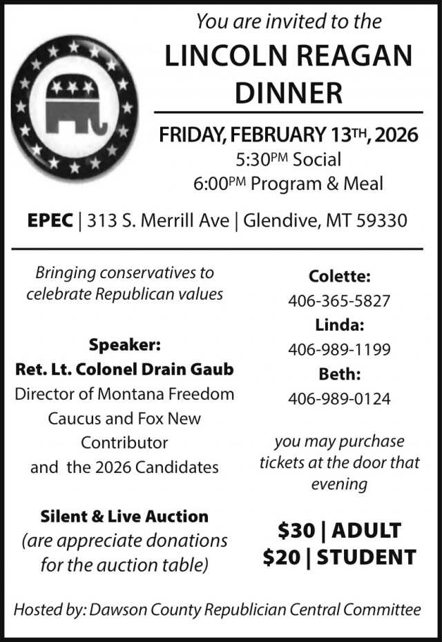 Loncoln Reagan dinner, Dawson County Republican Women