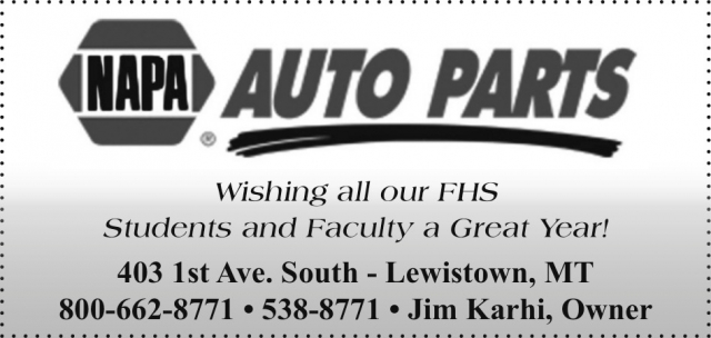 Wishing All Our FHS Students and Faculty a Great Year!, Napa - Lewistown, Lewistown, MT