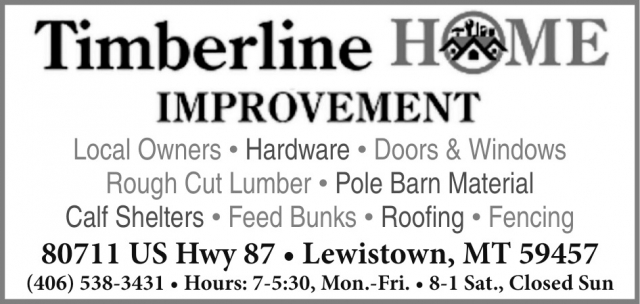 Pole Barn Material, Timberline Home Improvement, Lewistown, MT