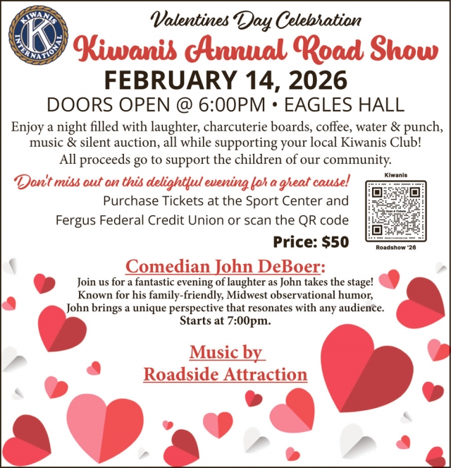 Valentine's Day Celebration, Kiwanis Annual Road Show (February 14, 2026)