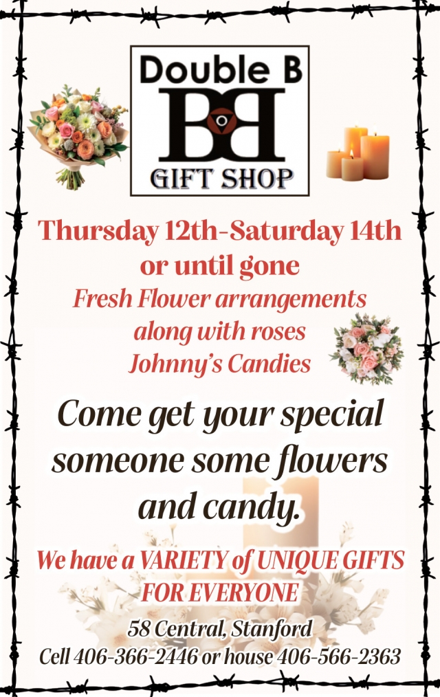 Fresh Flower Arrangements, Double B Gift Shop