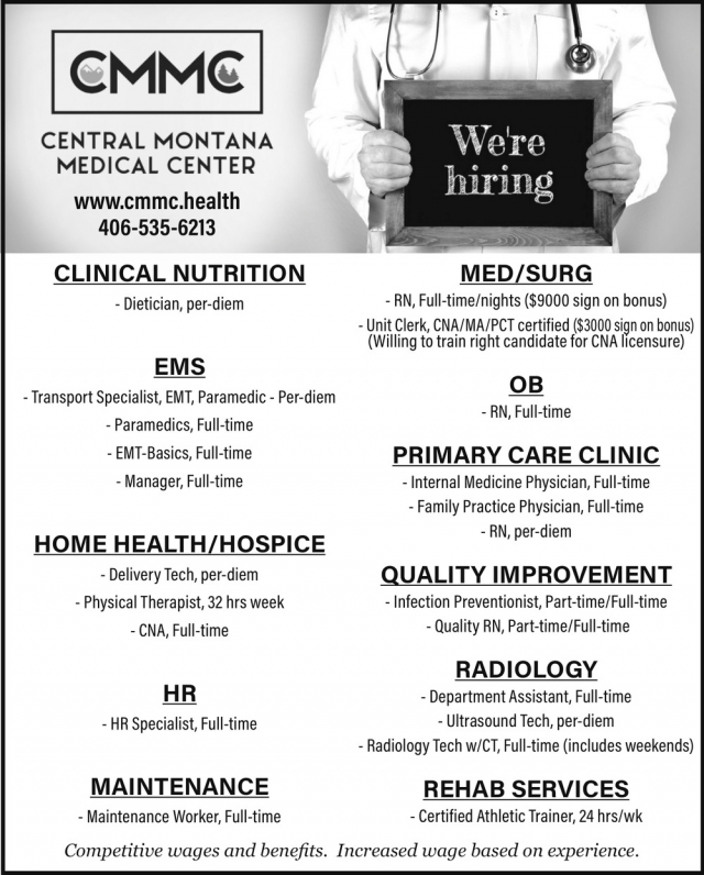 Clinical Nutrition, Central Montana Medical Center, Lewistown, MT